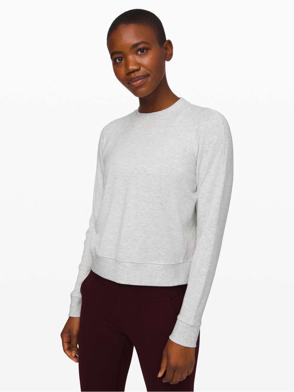 Lululemon Warm Down Crew Heathered Core Ultra Light Grey